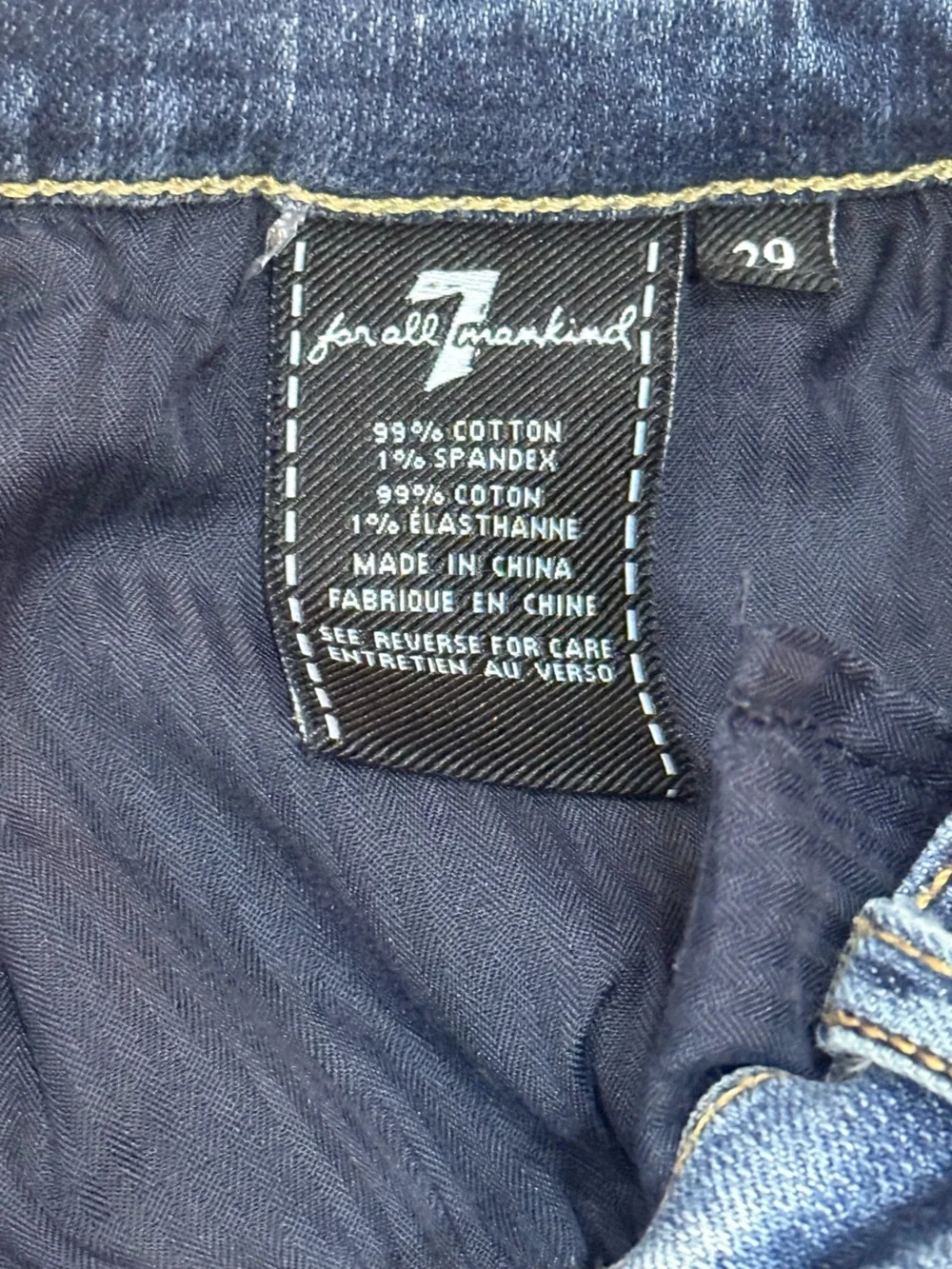 7 For All Mankind The Ankle Skinny Blair Jeans Size 29
